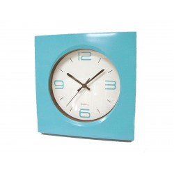 RELOJ CUADRADO PLASTICO AZUL