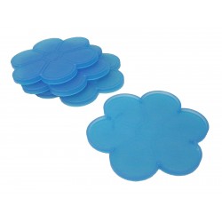 POSAVASO PLASTICO FLOR AZUL