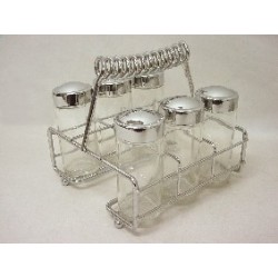 JUEGO 6 ESPECIEROS ASA CROMADO