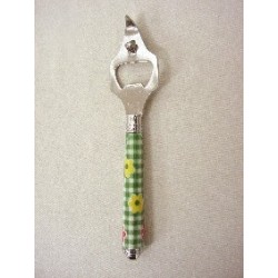 ABREBOTELLAS FLOR VICHY VERDE