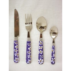 CUBERTERIA 24 PIEZAS FLORES...