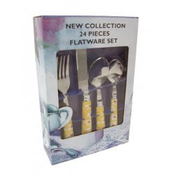 CUBERTERIA 24 PIEZAS FLORES...