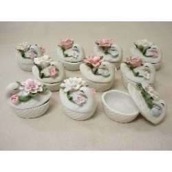CAJA FLOR CISNE PORCELANA...