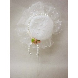 PINCHO SOMBRERO BODA BLANCO