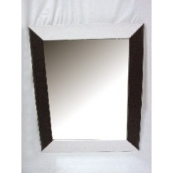 ESPEJO PARED PIEL BLANCO NEGRO