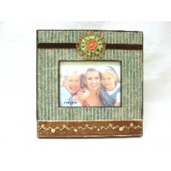 PORTAFOTOS TELA RAYAS VERDE...