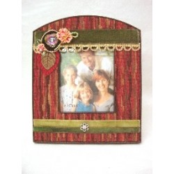 PORTAFOTOS TELA RAYAS ROJO...