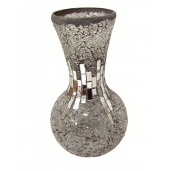 FLORERO CRISTAL ROTO GRIS...