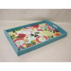 BANDEJA MADERA AZUL POLI...