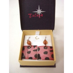 PENDIENTES CUADRADOS ROSA...