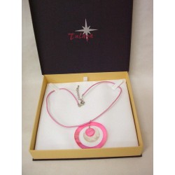 COLLAR AROS ROSA TRANSPARENTE