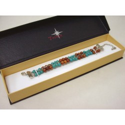 PULSERA OBLAS AZUL MARRON