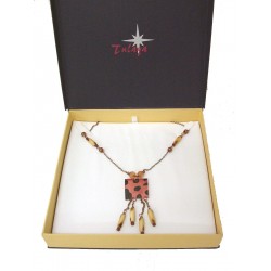 COLLAR CUADRADO BOLAS ROSA...