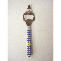 ABREBOTELLAS FLOR VICHY AZUL