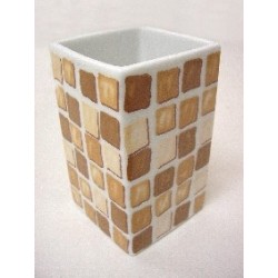 VASO BAÑO MING MOSAICO MARRON