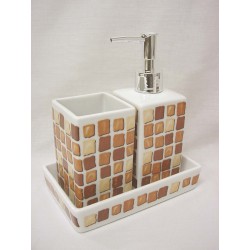 JUEGO BAÑO 3 VASO MOSAICO...