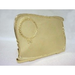 PLACA DE PIE PERGAMINO DORADO