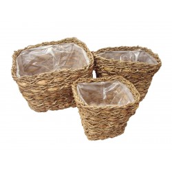JUEGO 3 MACETEROS MIMBRE...
