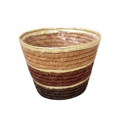 MACETERO REDONDO GRANDE DORADO