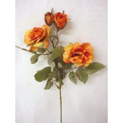 FLOR HOJAS CUADRUPLE ROSA...