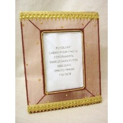 PORTAFOTOS ORGANZA MARRON...