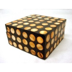 CAJA HUESO NEGRA CIRCULOS...