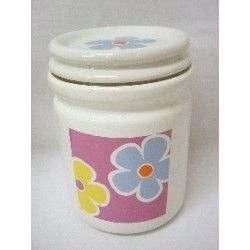 BOTE CERAMICA TAPA VIOLETA...