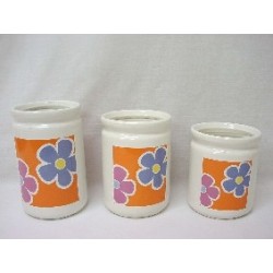 JUEGO 3 FLOREROS CERAMICA...