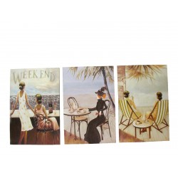 CUADRO LIENZO MUJERES SILLA...