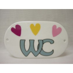 PLACA OVALADA BAÑO CORAZON...