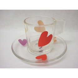 TAZA Y PLATO CRISTAL 120ML...