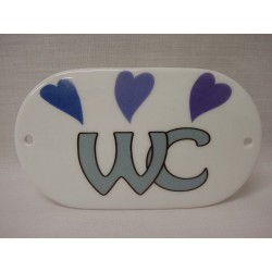 PLACA OVALADA BAÑO CORAZON...