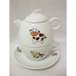 TAZA PLATO TETERA 180ML VACA