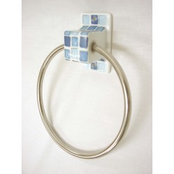 TOALLERO ARO CUBO MOSAICO AZUL