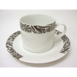 TAZA Y PLATO TE 300ML CEBRA...