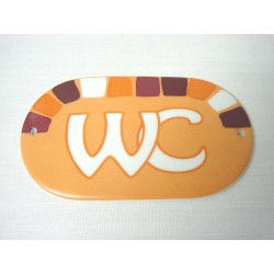 PLACA OVALADA BAÑO CUADROS...