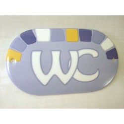 PLACA OVALADA BAÑO CUADROS...