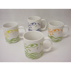 TAZA MUG RECTA 340ML PECES...