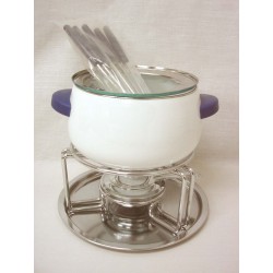 FONDUE METAL CROMADO BLANCA...