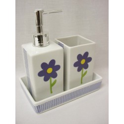 JUEGO BAÑO 3 VASO VICHY...