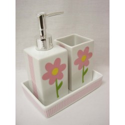 JUEGO BAÑO 3 VASO VICHY...