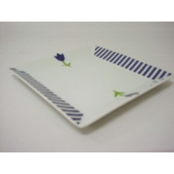 PLATO POSTRE CUADRADO RAYAS...