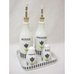 JUEGO VINAGRERAS RAYAS...