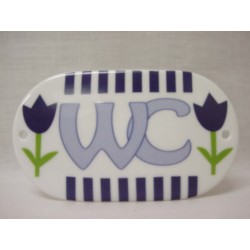 PLACA OVALADA BAÑO RAYAS...