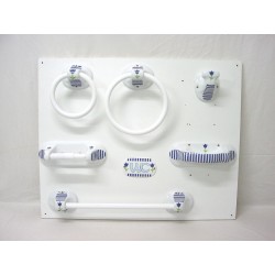 JUEGO 7 PIEZAS BAÑO RAYAS...