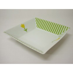 PLATO HONDO CUADRADO RAYAS...