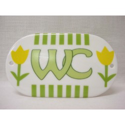 PLACA OVALADA BAÑO RAYAS...