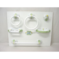 JUEGO 7 PIEZAS BAÑO RAYAS...