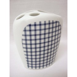 VASO CEPILLOS PLANO VICHY AZUL