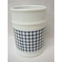 VASO BAÑO REDONDO VICHY AZUL